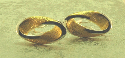 Silber-Clipohrstecker vergoldet oval